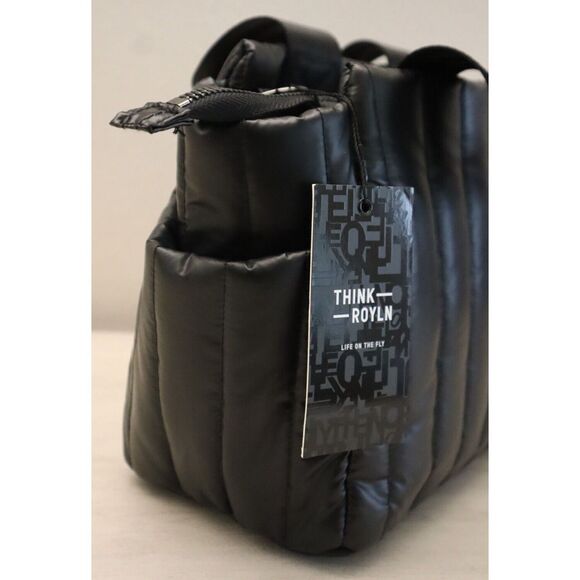 Think Royln Women's Pearl Black Urban Legend Medium Quilted Handbag - Picture 6 of 9